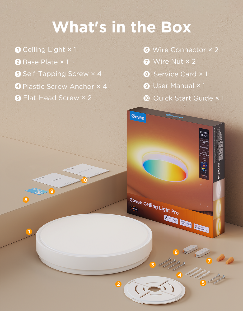 Govee 15-Inch RGBICWW Smart Ceiling Light Pro