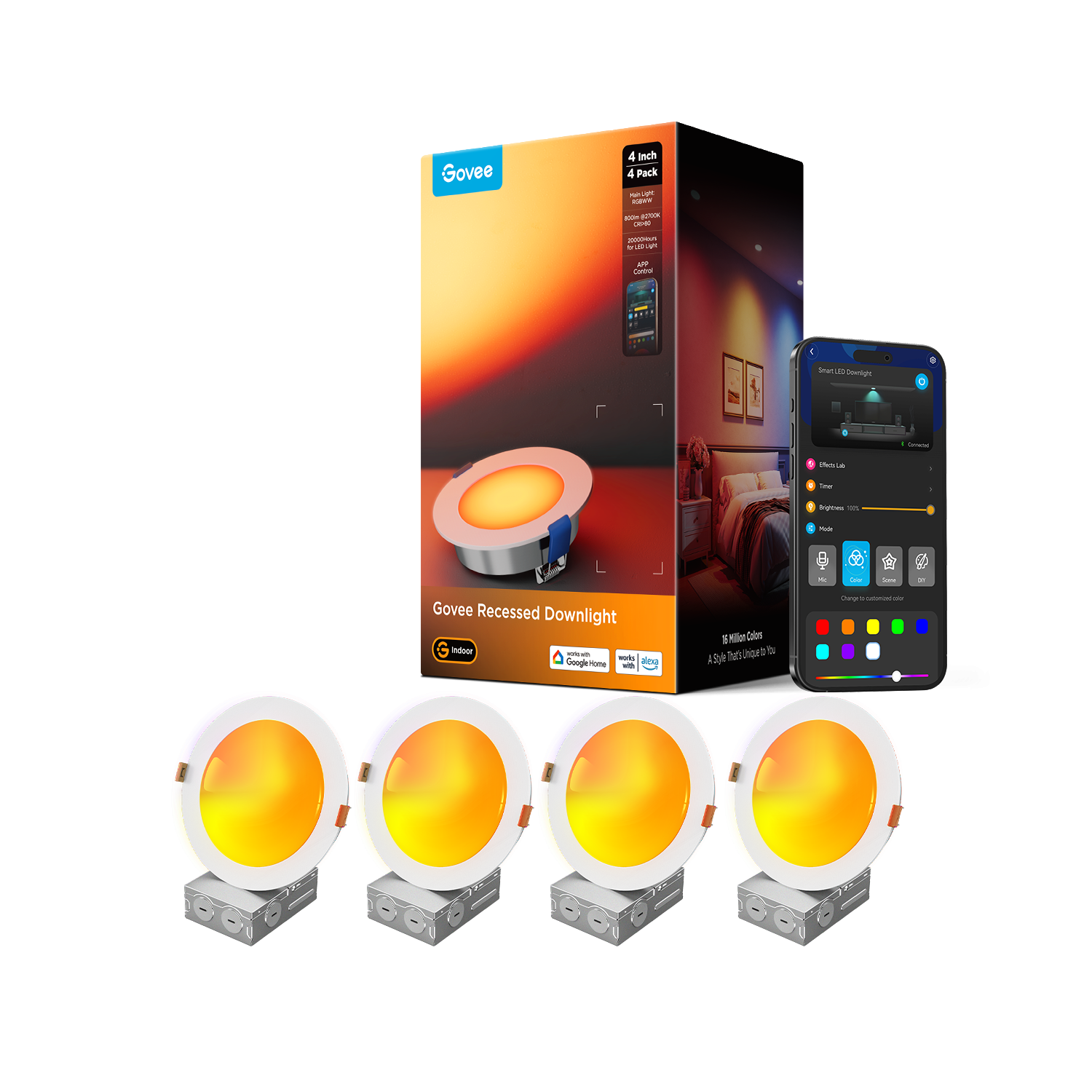 Govee 4-Inch Smart Recessed Lighting