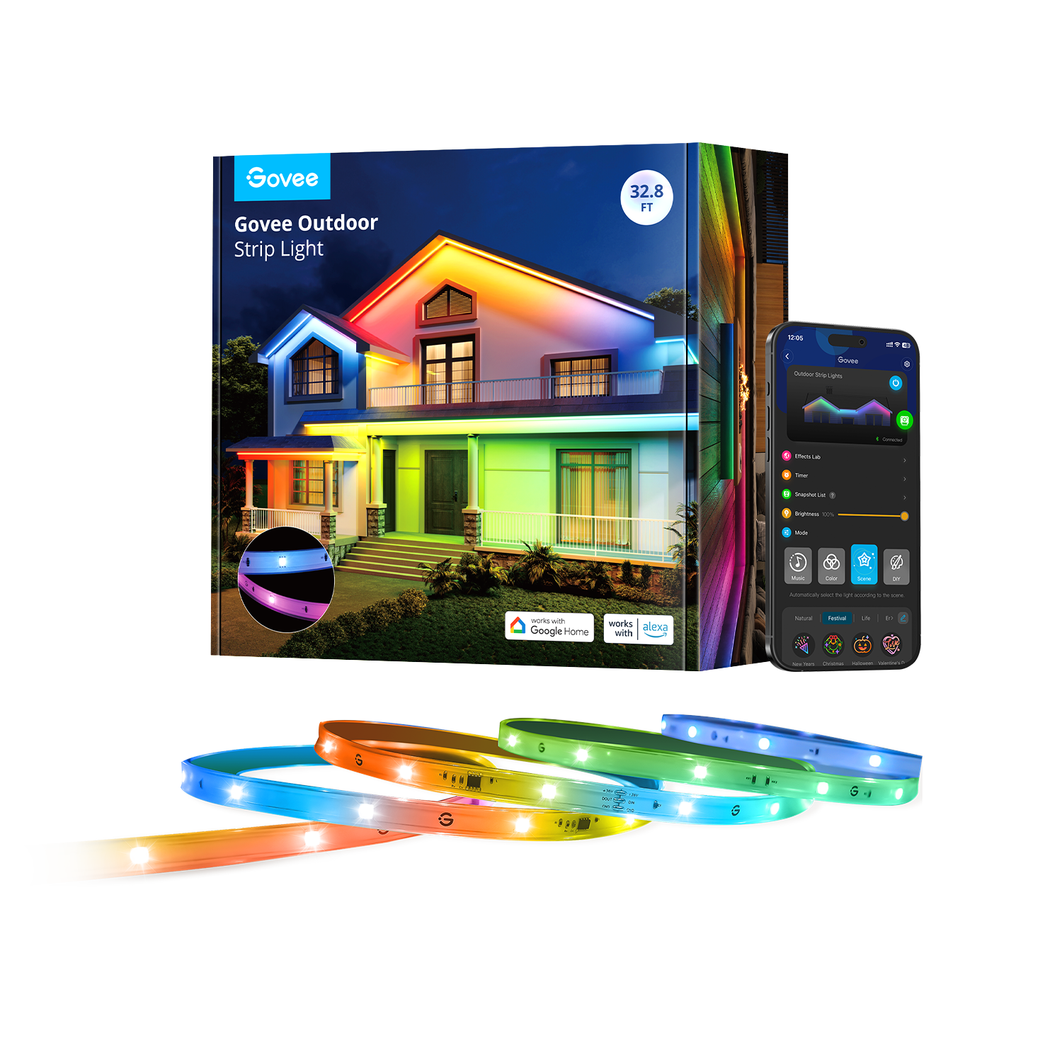 Govee Wi-Fi RGBIC Outdoor Strip Lights