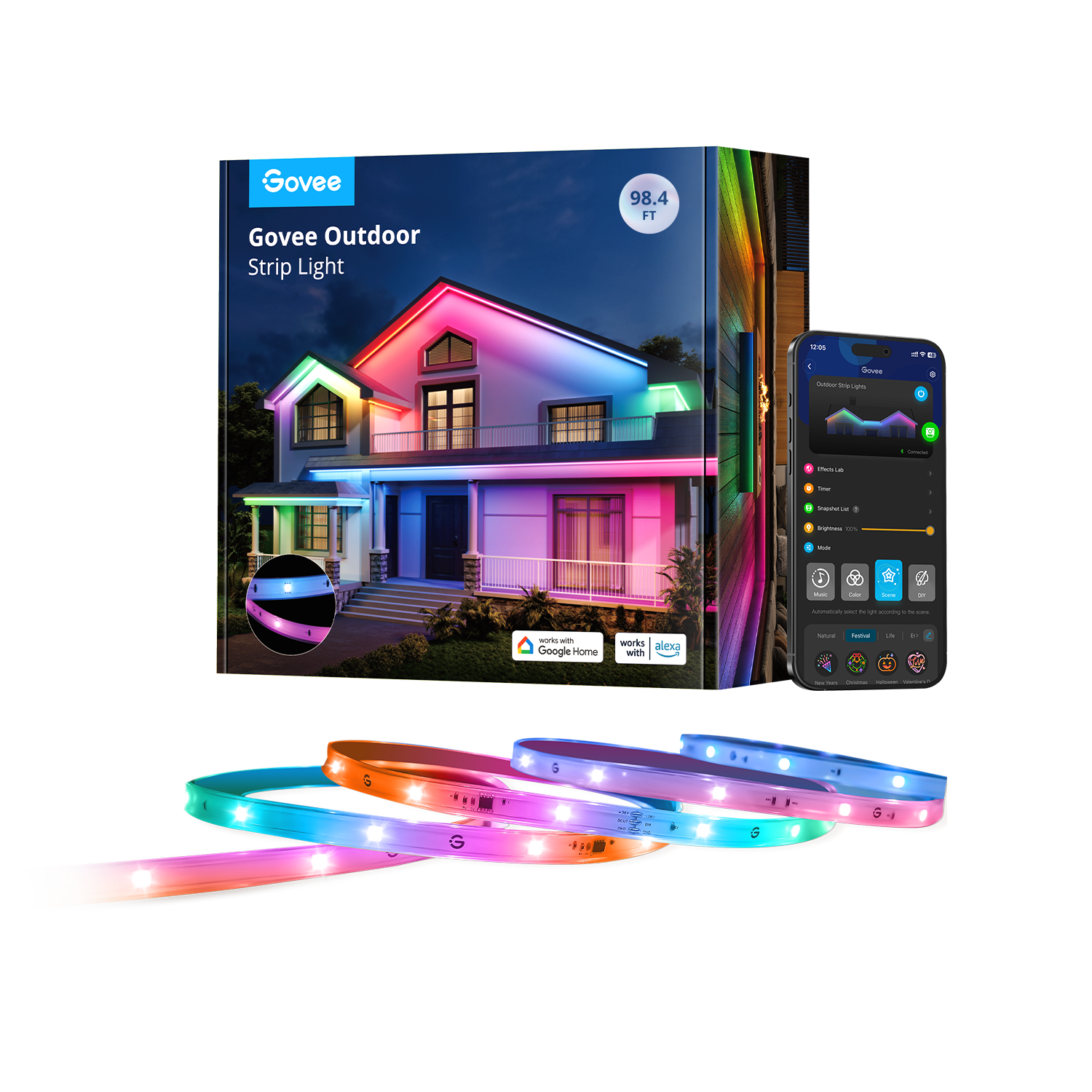 Govee Wi-Fi RGBIC Outdoor Strip Lights