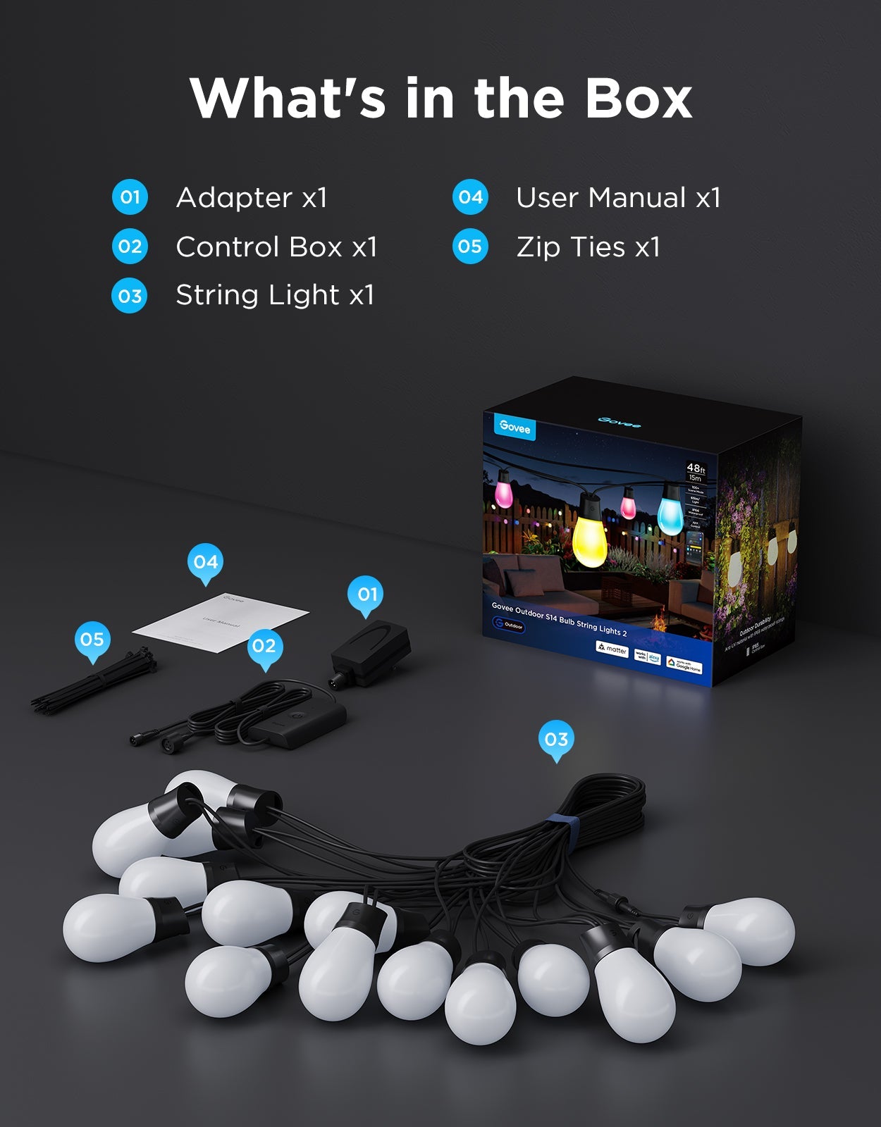 Govee Smart Outdoor S14 Bulb String Lights 2