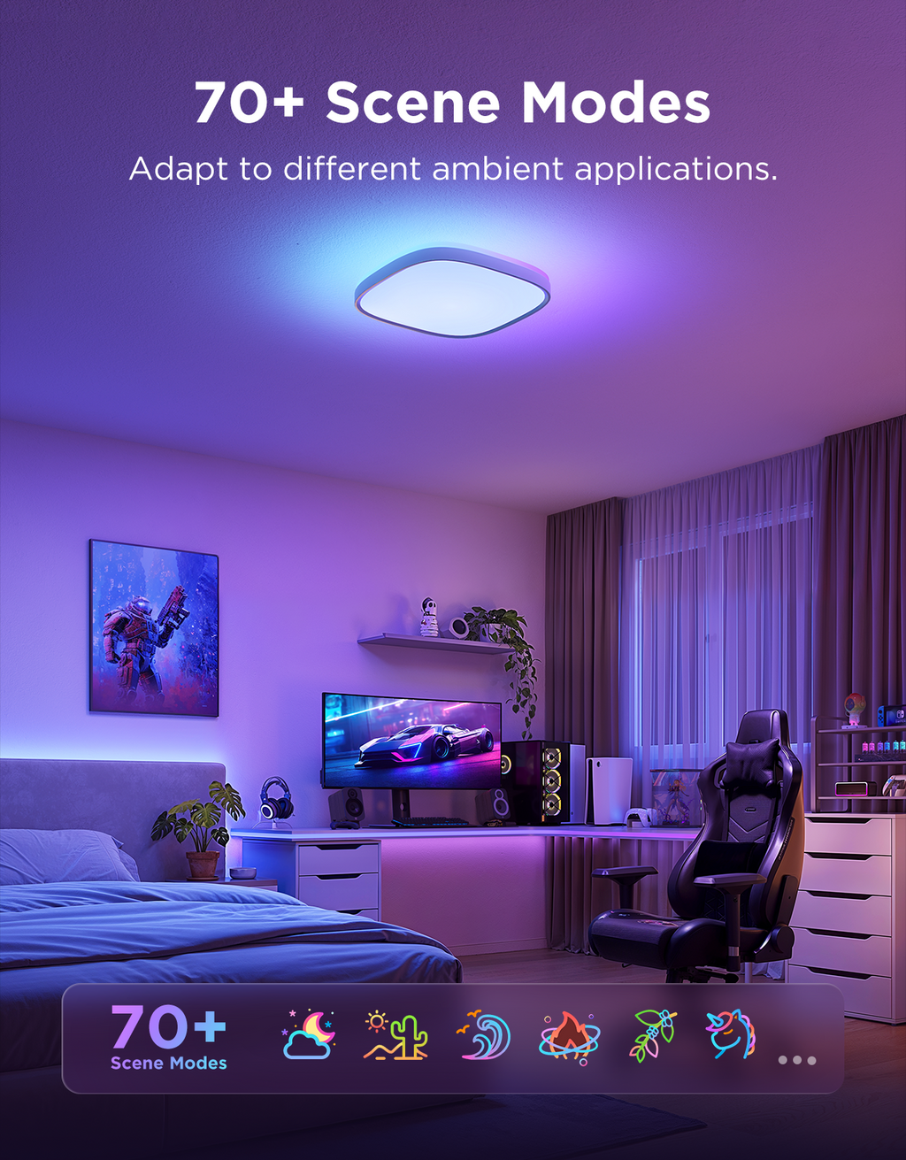 Govee 12-Inch RGBWW + RGBIC Smart Ceiling Light