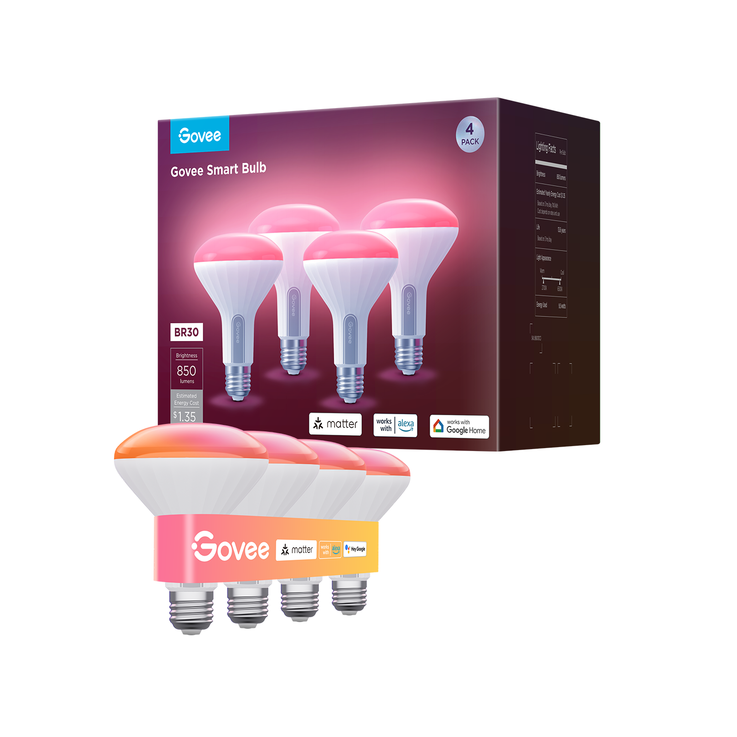 Govee E26 Smart LED Colored Light Bulbs
