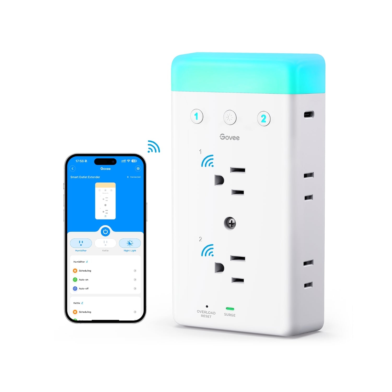 Govee Smart Plug Outlet Extender With Night Light