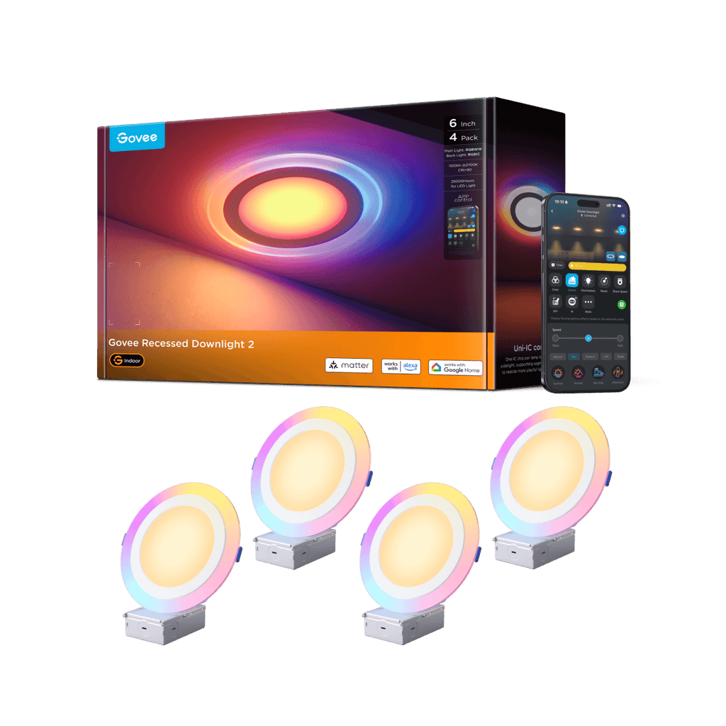 Govee 4/6 Inch Smart Recessed Lights Pro with Night Light