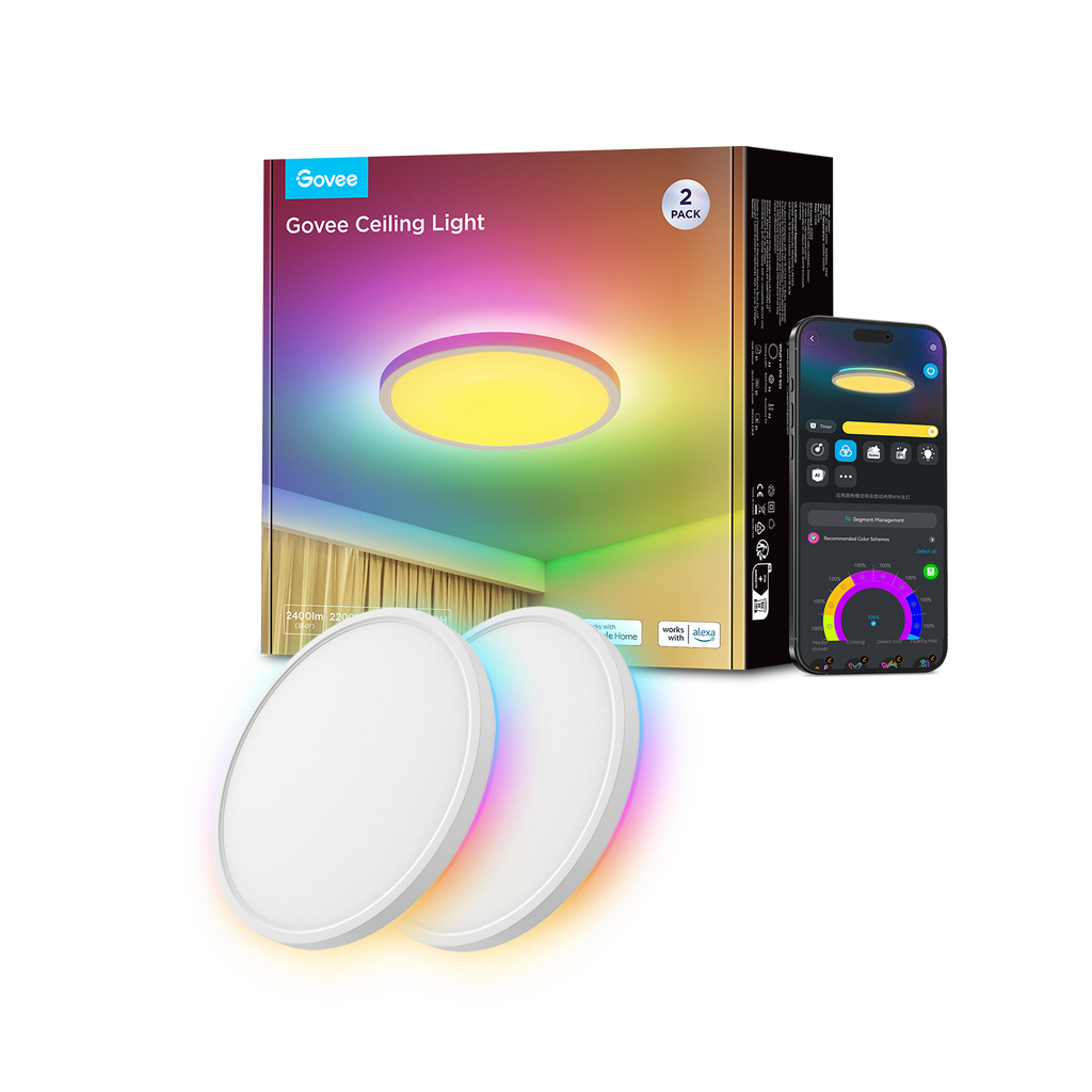 Govee 12-Inch RGBWW + RGBIC Smart Ceiling Light