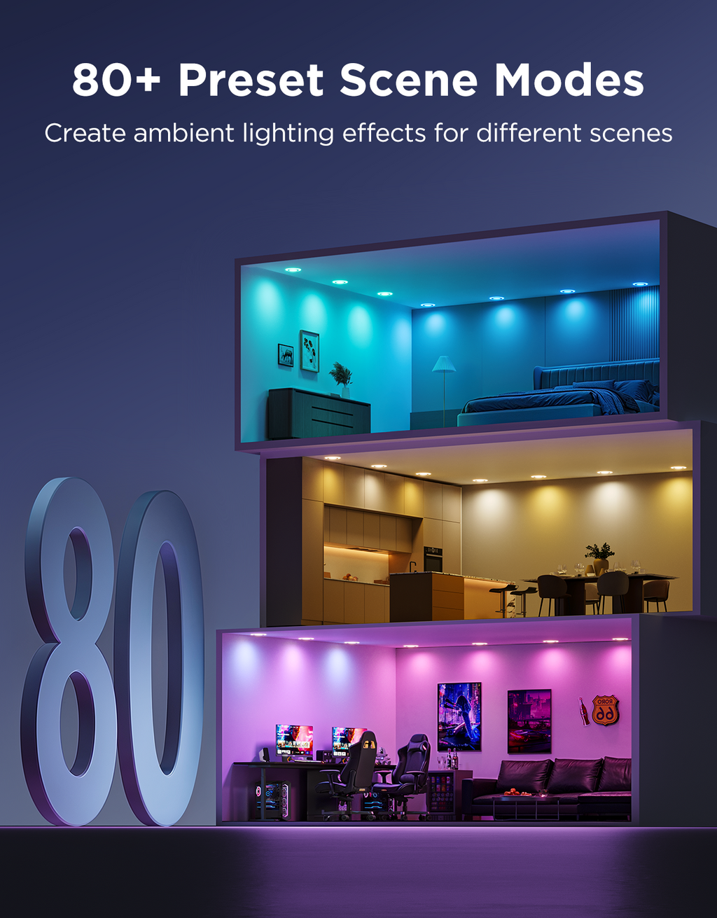 Govee 4/6 Inch Smart Recessed Lights Pro with Night Light