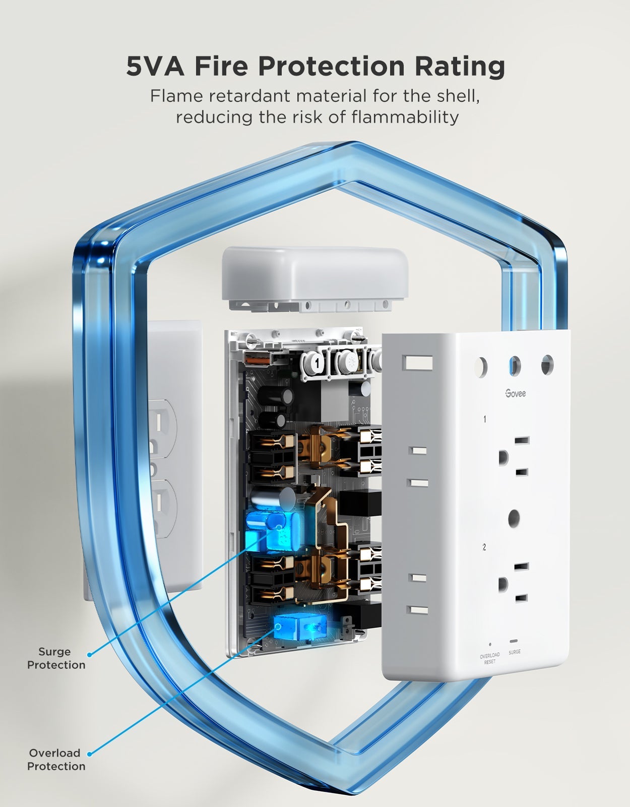 Govee Smart Plug Outlet Extender With Night Light
