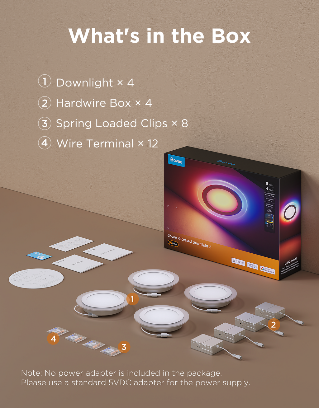 Govee 4/6 Inch Smart Recessed Lights Pro with Night Light