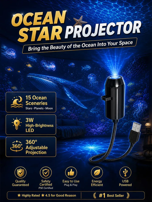 Comauo Ocean & Galaxy Projector: Ultra-HD Sphere Tech, Turns Your Room & Car Into an Aquarium in 1s.